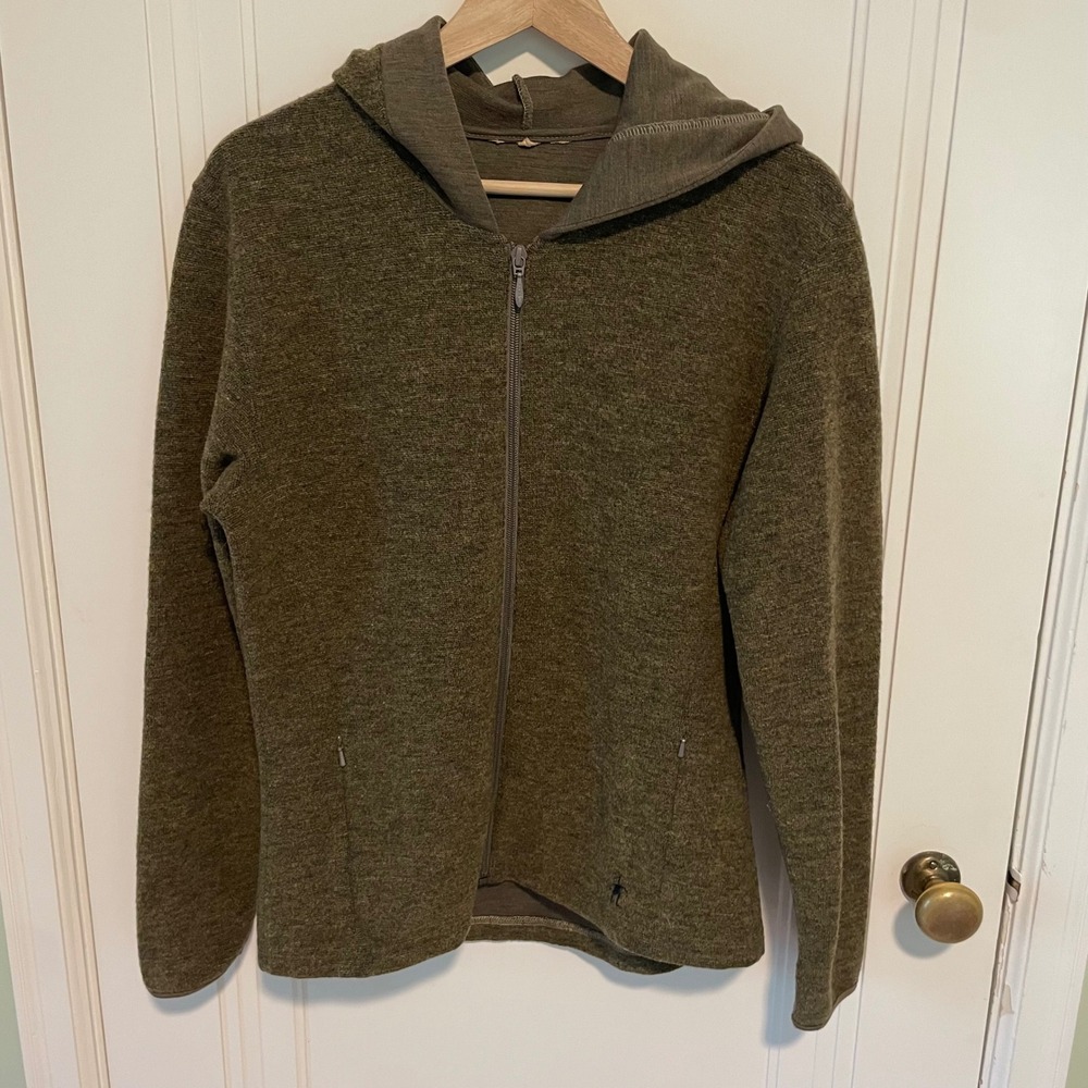 Smartwool Full Zip Hoodie Olive Green Small